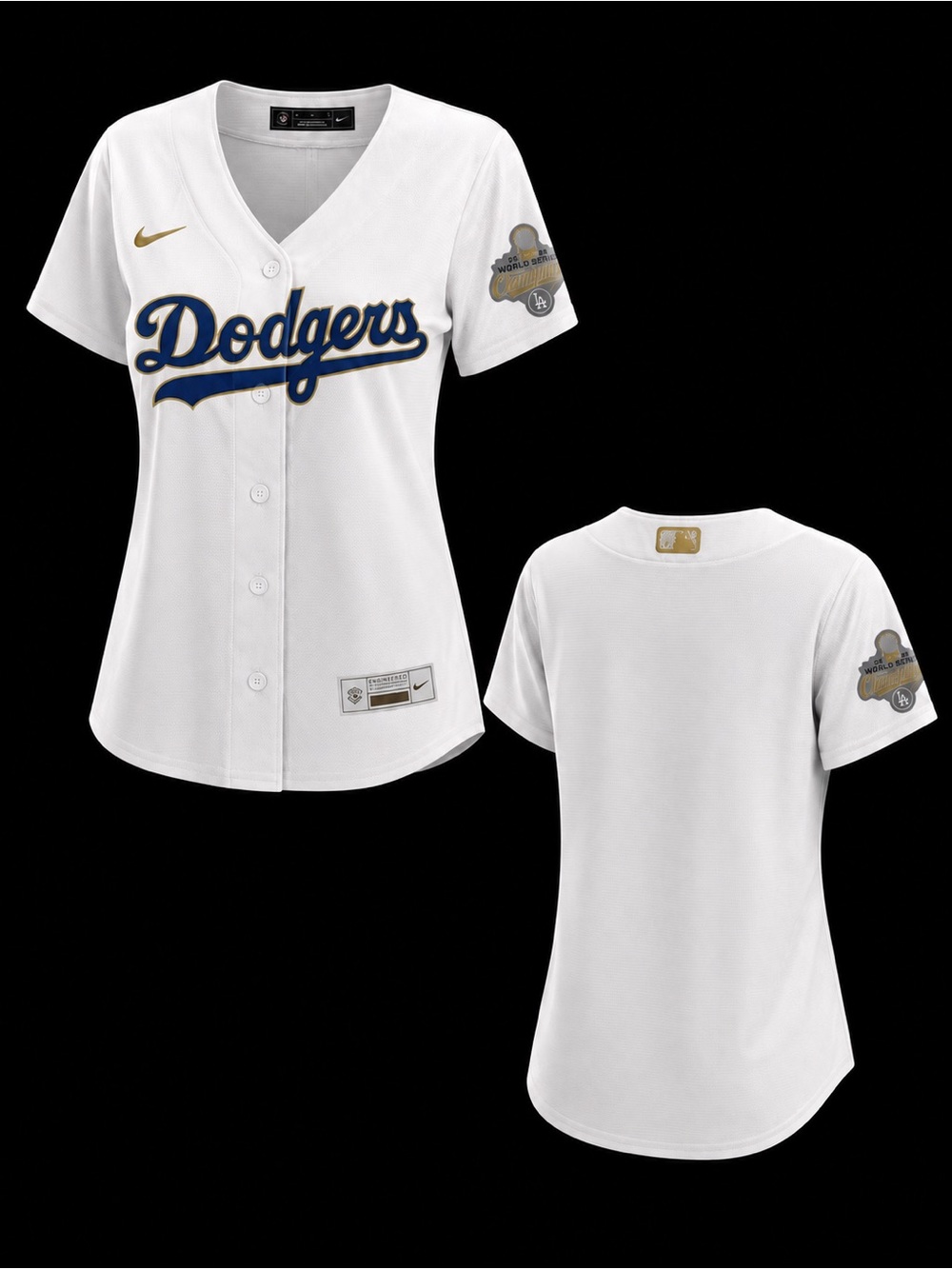 🆕 Nike Los Angeles Dodgers White Gold Collection Women’s Jersey NWT Size Medium - Picture 2 of 2